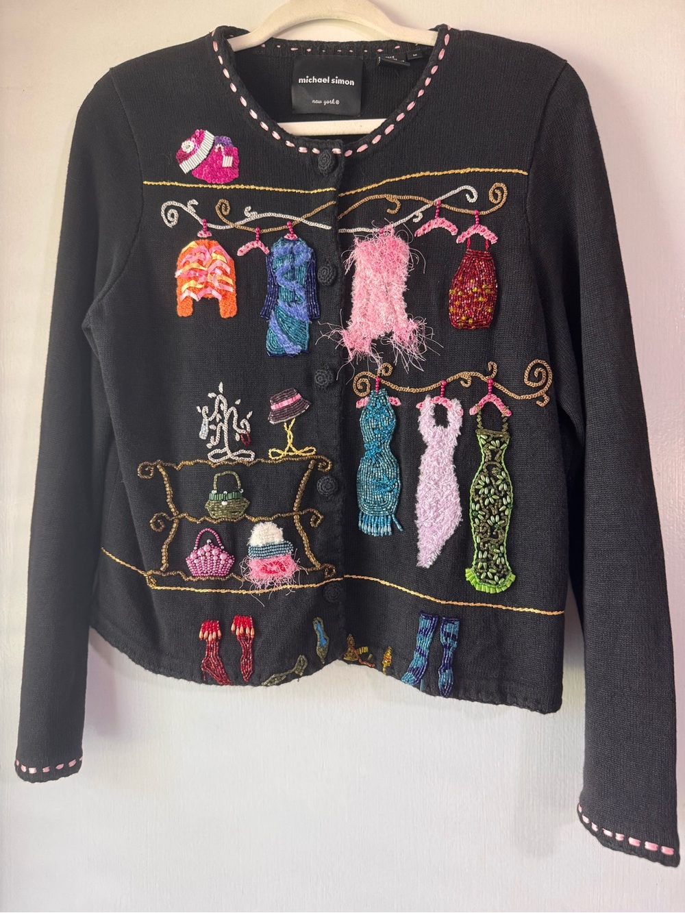 Michael Simon NY Vintage Beaded Cardigan “Closet Dresses” Size M - RARE